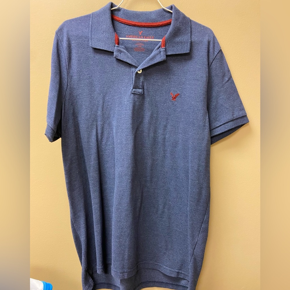 American Eagle Outfitters Blue Polo Shirt Classic Style